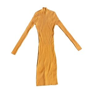 {Fashion House} Body-con Fitted Midi Mock Neck Dress